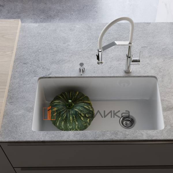 Мойка Omoikiri Tokara 88-U/I Natceramic, 900, под столешницу, белый – 3