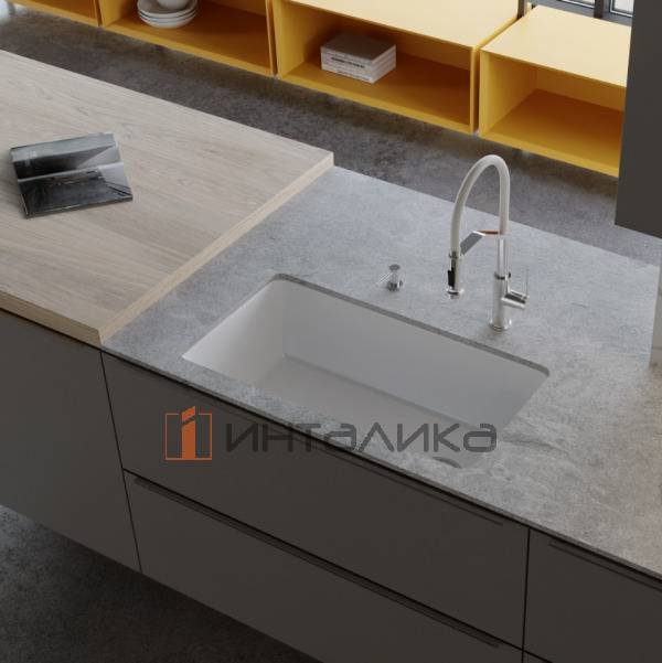 Мойка Omoikiri Tokara 88-U/I Natceramic, 900, под столешницу, белый – 4