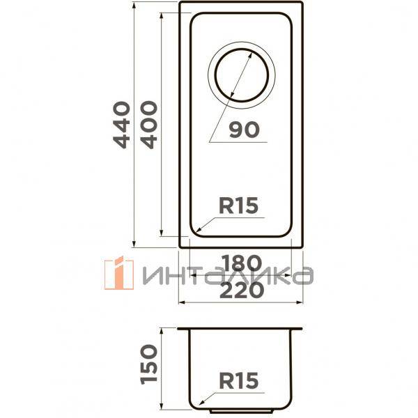 Мойка Omoikiri Tadzava 22-U/I Ultra 15 нержавеющая сталь, 300, накладная, нержавеющая сталь – 2