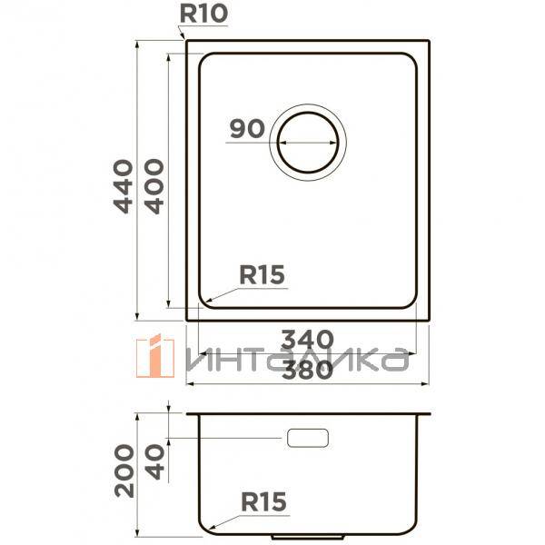 Мойка Omoikiri Tadzava 38-U/I Ultra 15 нержавеющая сталь, 400, накладная, нержавеющая сталь – 2