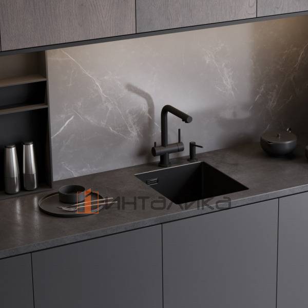 Мойка Omoikiri Akisame 41 нержавеющая сталь, 450, накладная, графит – 5