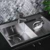 Превью Мойка Omoikiri Akisame 78 L нержавеющая сталь, 450, накладная, вороненая сталь – 4