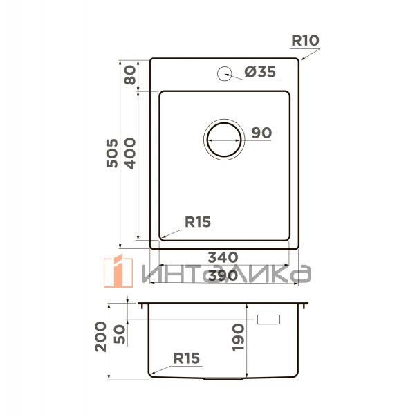 Мойка Omoikiri Amadare 39 нержавеющая сталь, 450, накладная, нержавеющая сталь – 2