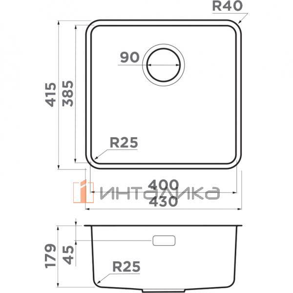 Мойка Omoikiri Omi 43-U/I Ultra нержавеющая сталь, 450, накладная, светлое золото – 2