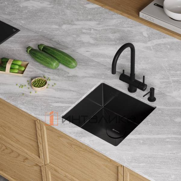 Мойка Omoikiri Akisame 46 нержавеющая сталь, 500, накладная, графит – 4