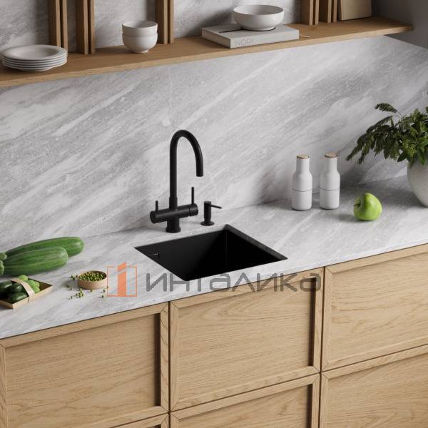 Мойка Omoikiri Akisame 46 нержавеющая сталь, 500, накладная, графит – 3