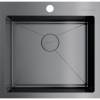 Превью Мойка Omoikiri Akisame 51 нержавеющая сталь, 600, накладная, вороненая сталь – 1