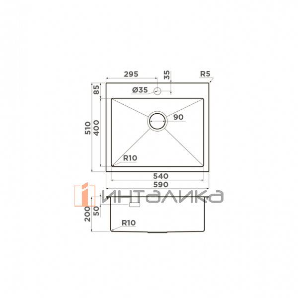 Мойка Omoikiri Akisame 59 нержавеющая сталь, 600, накладная, светлое золото – 2