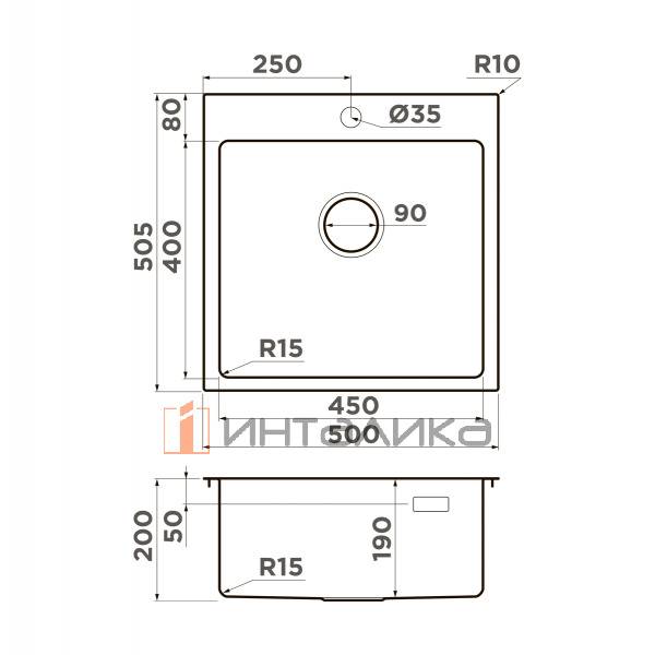 Мойка Omoikiri Amadare 50 нержавеющая сталь, 600, накладная, нержавеющая сталь – 2