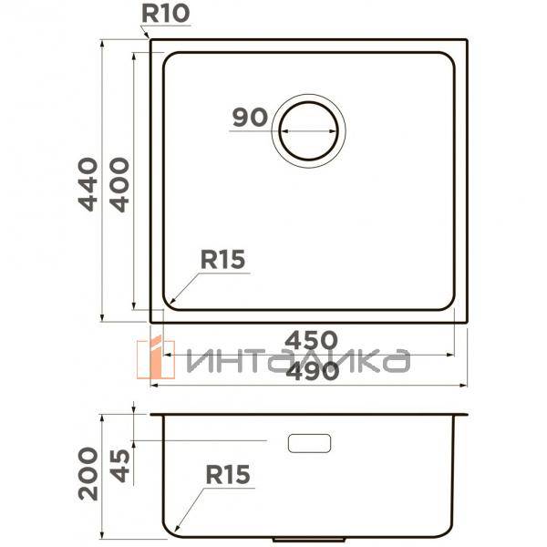 Мойка Omoikiri Tadzava 49-U/I Ultra нержавеющая сталь, 600, накладная, нержавеющая сталь – 2