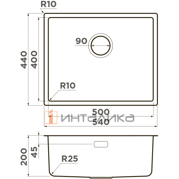 Мойка Omoikiri TADZAVA 54-U/I Ultra нержавеющая сталь, 600, накладная, светлое золото – 2