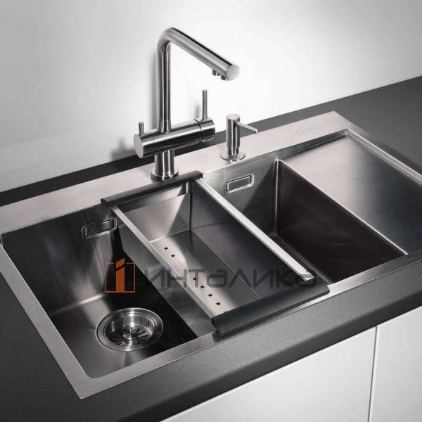 Мойка Omoikiri Akisame 78-2 R нержавеющая сталь, 800, накладная, вороненая сталь – 3