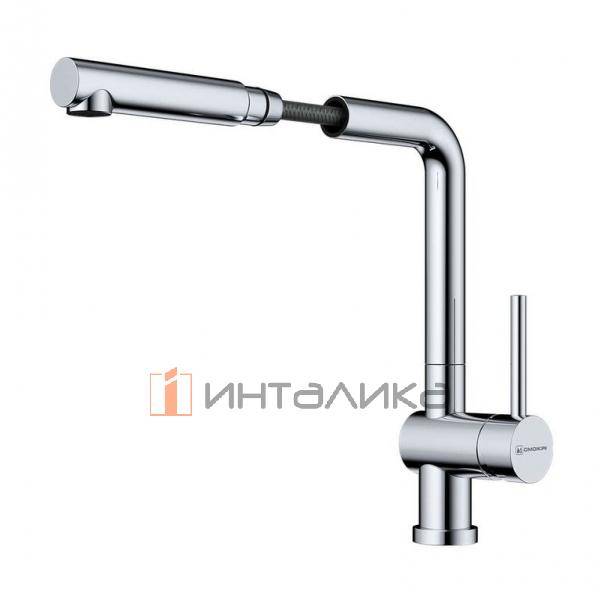 Смеситель Omoikiri AKASHI-S однорычажный, с выдвижным шлангом, белый – 3
