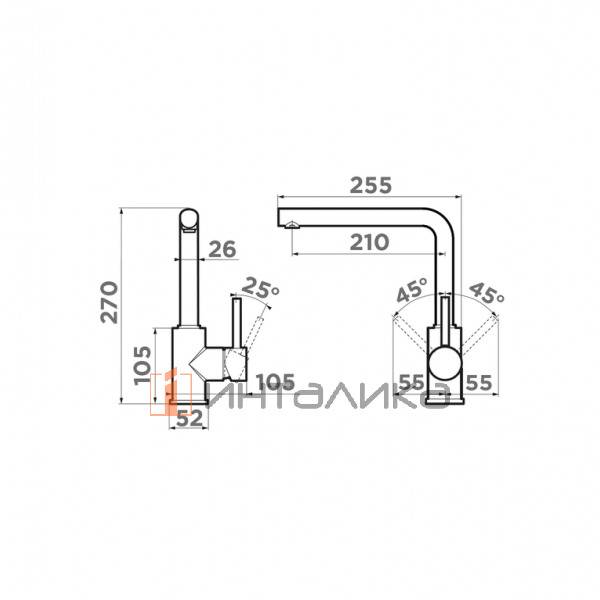 Смеситель Omoikiri NAKAGAWA-P однорычажный, бежевый – 2