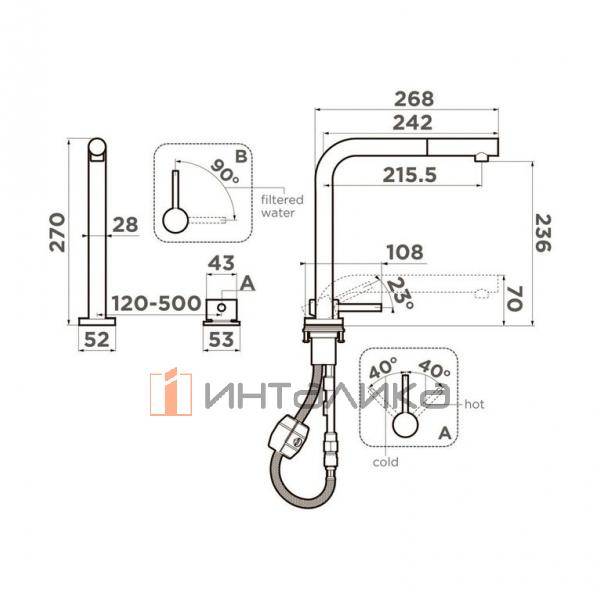 Смеситель-трансформер Omoikiri NARA 2 Plus-S установка под окно, с выдвижным шлангом, нержавеющая сталь – 3