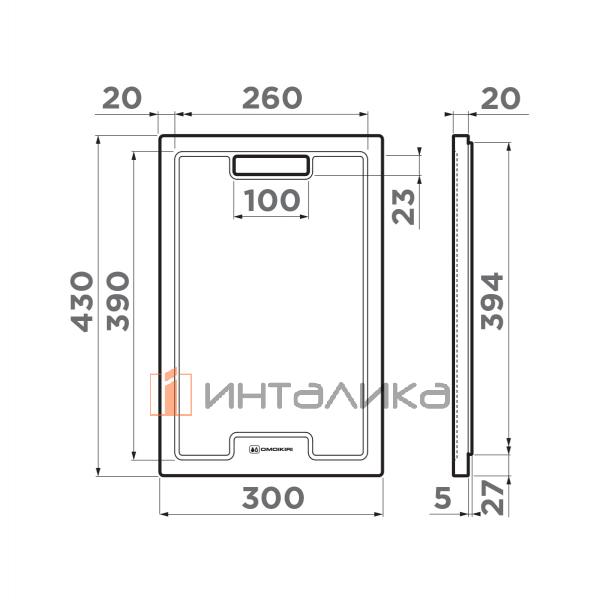 Разделочная доска Omoikiri, 300х430 мм, дерево, венге – 2