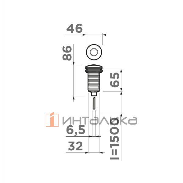 Пневматическая кнопка Omoikiri SW-01 для измельчителя, хром – 2