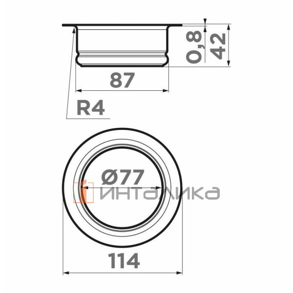 Сменная горловина Nagare Slim Omoikiri NA-02 для измельчителя, нержавеющая сталь – 2