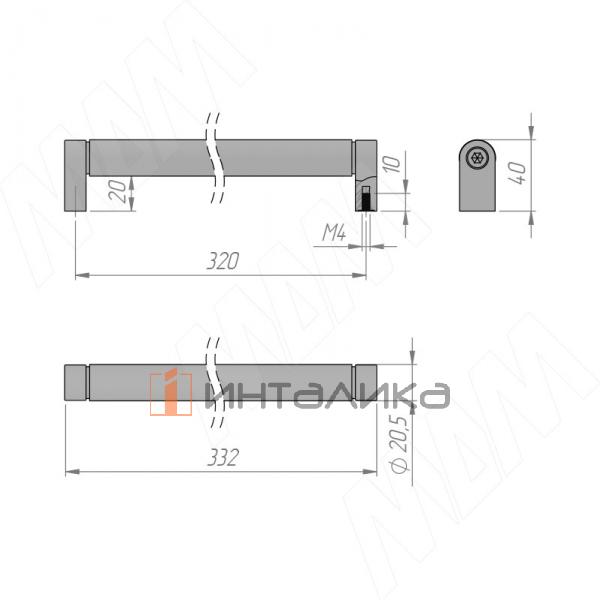 Ручка-рейлинг 320мм никель матовый – 5