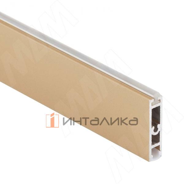 VOGUE LIGHT Штанга прямоугольная 30х8 под ленту 5мм, с пазом под демпфер, золото мат. (анод), L-1000 – 2