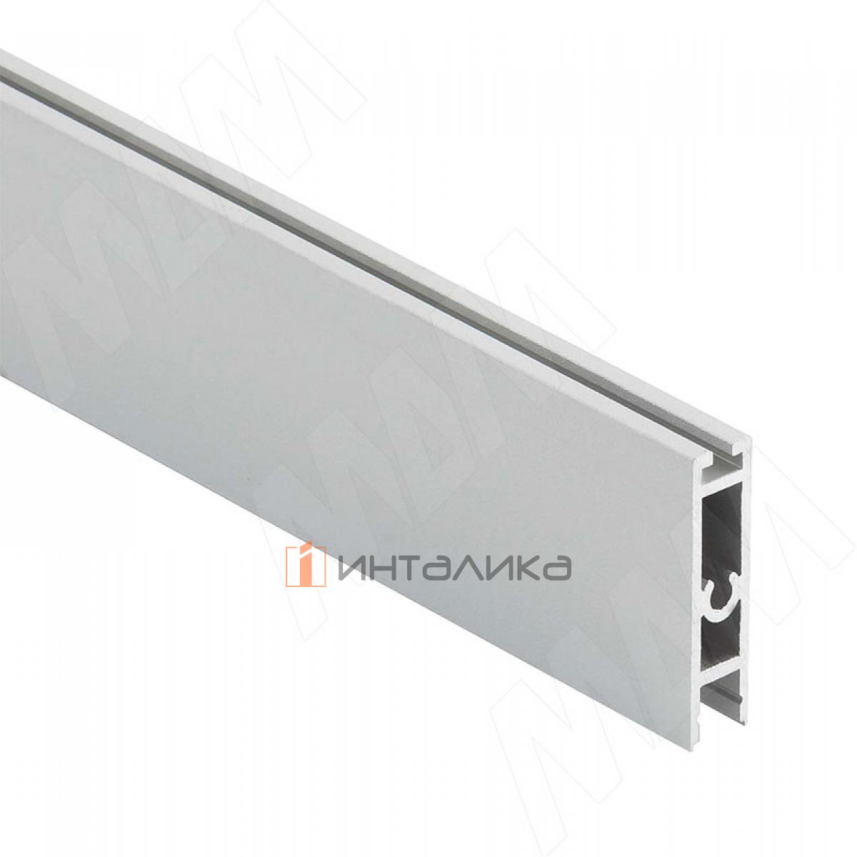 VOGUE LIGHT Штанга прямоугольная 30х8 под ленту 5мм, с пазом под демпфер, серебро (анод), L-3000