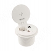 Превью Блок розеток с откидной крышкой,  d=105 мм, 1 розетка, 1 USB, 1 USB Type-C,  быстрая зарядка, беспроводная зарядка, белый – 1