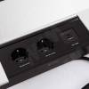 Превью Блок розеток с откидной крышкой, 285*103 мм, 2 розетки, 1 USB, 1 USB Type-C, быстрая зарядка, серебро – 3