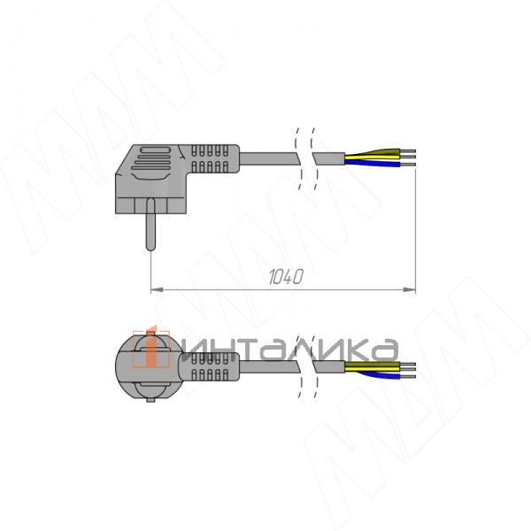 Шнур сетевой, вилка S22, 1 м, белый – 2