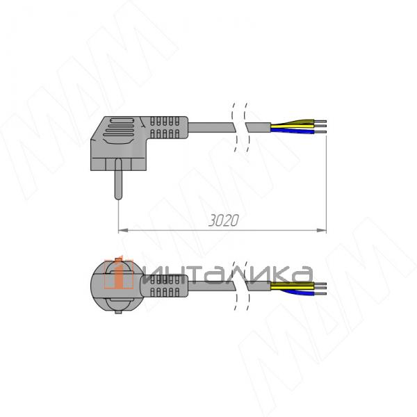 Шнур сетевой, вилка S22, 3 м, черный – 2