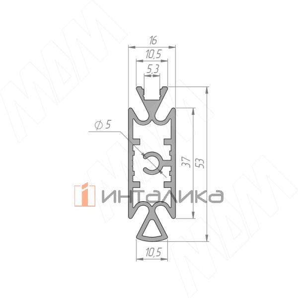 SLIM Несущий профиль под светодиодную ленту, серебро (анод), L-3000 мм – 3