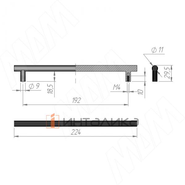 Ручка-рейлинг 192мм хром матовый – 2
