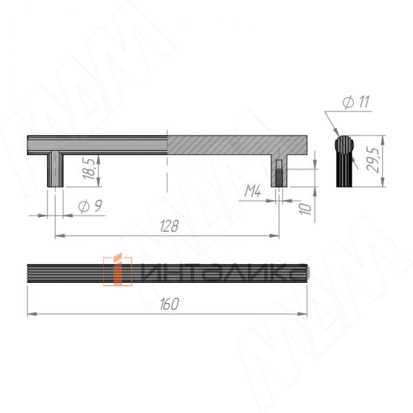 Ручка-рейлинг 128мм золото матовое – 2