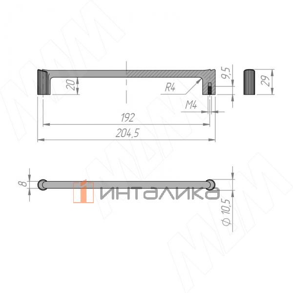 Ручка-скоба 192мм графит – 2