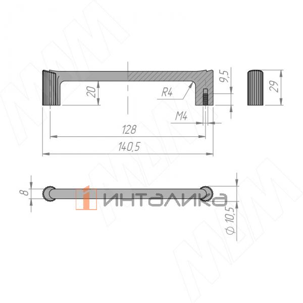 Ручка-скоба 128мм никель матовый – 2
