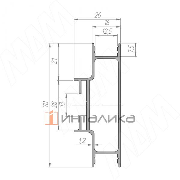 GOLAFLATE Универсальная профиль-ручка, золото брашированное (анод), L-4200мм – 3