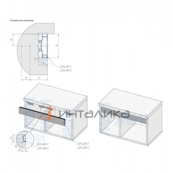 GOLAFLATE Универсальная профиль-ручка, золото брашированное (анод), L-4200мм – 4