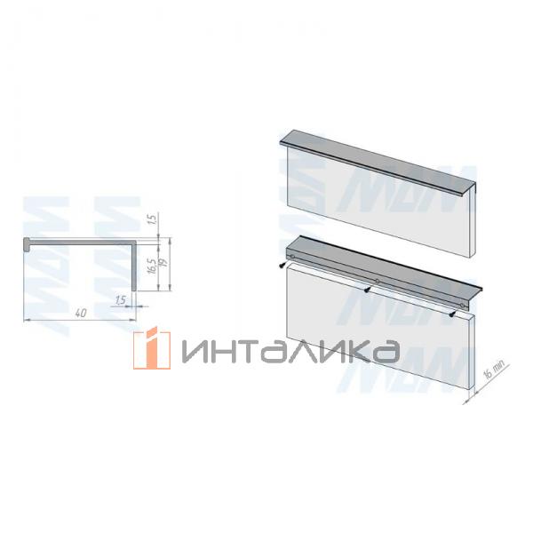 Профиль-ручка крепление саморезами золото брашированное (анод), L-3000мм – 2