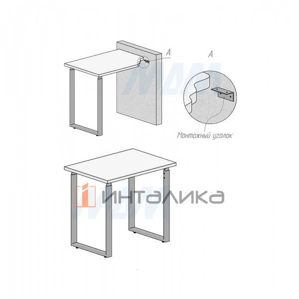 Пилар опора для стола П-образная, 60х30, H820-870 (+10 мм), кремовый матовый, 1шт. – 5