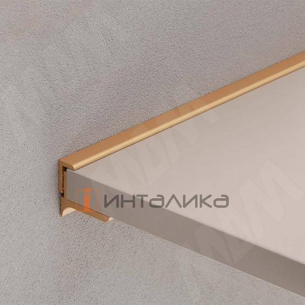 EUS Менсолодержатель для деревянных полок 16-20мм золото матовое (краска), L=600 мм (1 шт) – 10