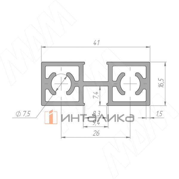 PS65 Межсекционный профиль, серебро, L-2000 – 2