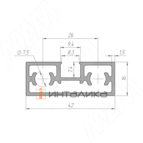 PS65 Вертикальный профиль-ручка, серебро, L-3000 – 2