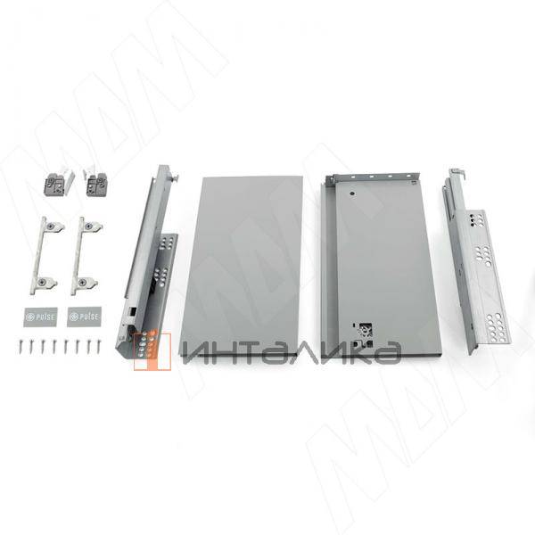 LS BOX PRO комплект ящика 500 мм, боковины h173 мм, плавное закрывание, серый металлик – 3