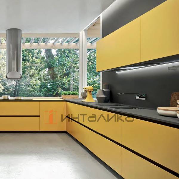 Фасад МДФ FENIX NTM Giallo Kashmir 0772, обратная сторона белая, кромка PUR Matt, 19.6 мм – 2