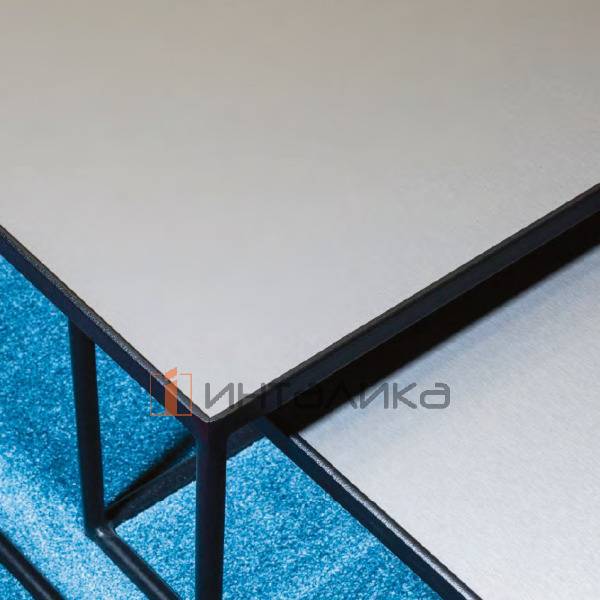 Фасад МДФ FENIX NTA Argento Dukat 5001, обратная сторона белая, с кромкой Laser, 19мм – 2