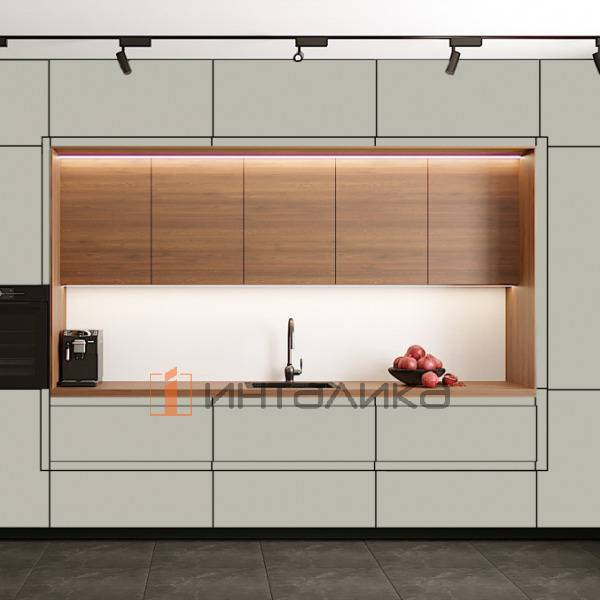 Фасад МДФ AGT 6021 серый хром глянец, односторонние, с кромкой PUR в цвет, 18мм – 2