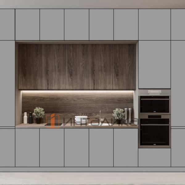 Фасад МДФ AGT 6020 серый тренд глянец, односторонние, с кромкой PUR в цвет, 18мм – 2