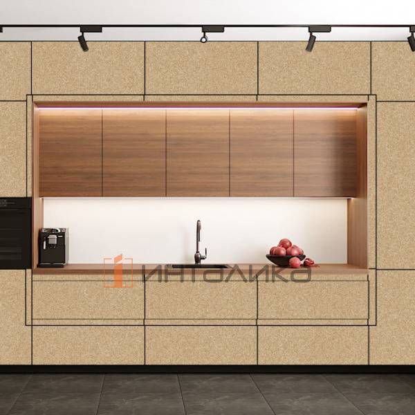 Фасад МДФ AGT 640 медовый туман глянец, односторонние, с кромкой PUR в цвет, 18мм – 2