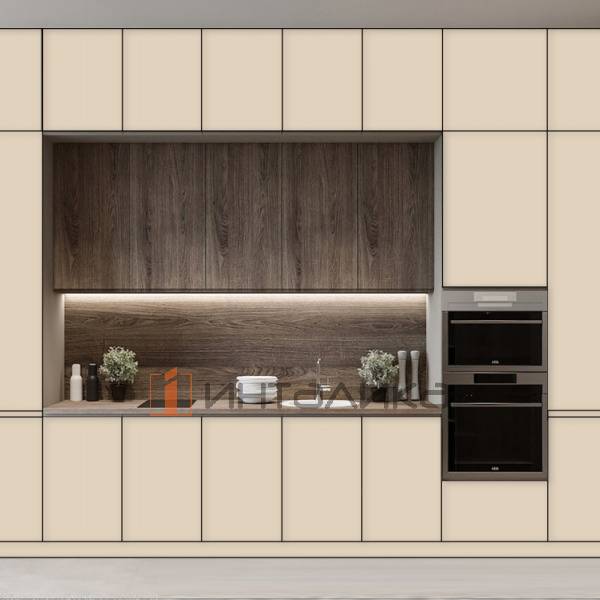 Фасад МДФ AGT 605 крем глянец, односторонние, с кромкой PUR в цвет, 18мм – 2