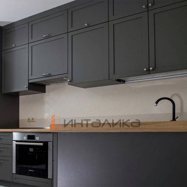 Фасад МДФ AGT 6022 антрацит глянец, односторонние, с кромкой PUR в цвет, 18мм – 2