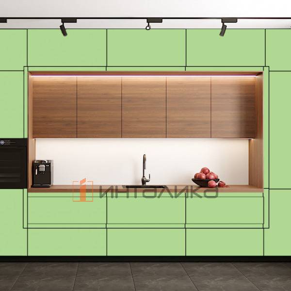 Фасад МДФ AGT 735 зеленый шелк суперматовый, односторонние, с кромкой PUR в цвет, 18мм – 2